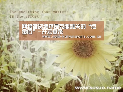 网络借贷绝不是克服难关的“点金石”-开云登录(图1) 开云体育移动端